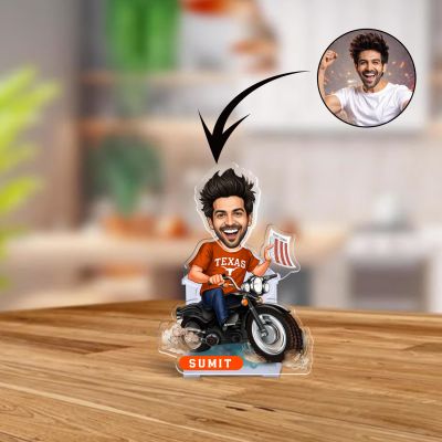 Personalized Bobblehead Caricature Battery Powered with Moving Head Feature Custom with Name Decorative for Home Decor, Car Dashboard, and Office Table Funny Gift for Friends & Brother